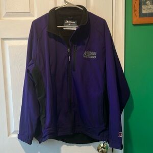 Amherst college lacrosse Purple Black Jacket mens large coat jacket windbreaker